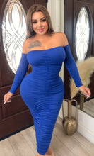 Load image into Gallery viewer, Jessica Rabbit Ruched Midi Dress - Blue ⌛️